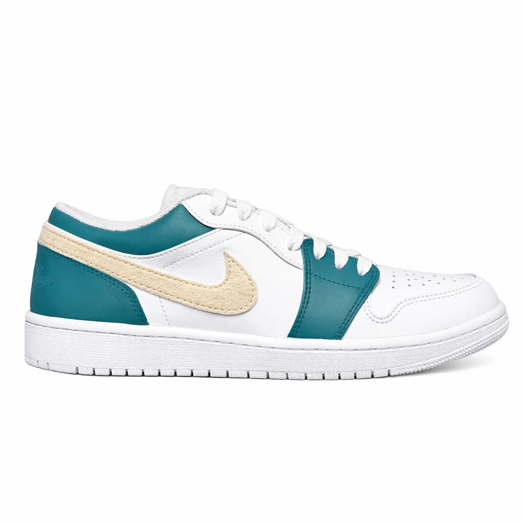 2025 Teal Edition Jordan 1 Low — detail shot