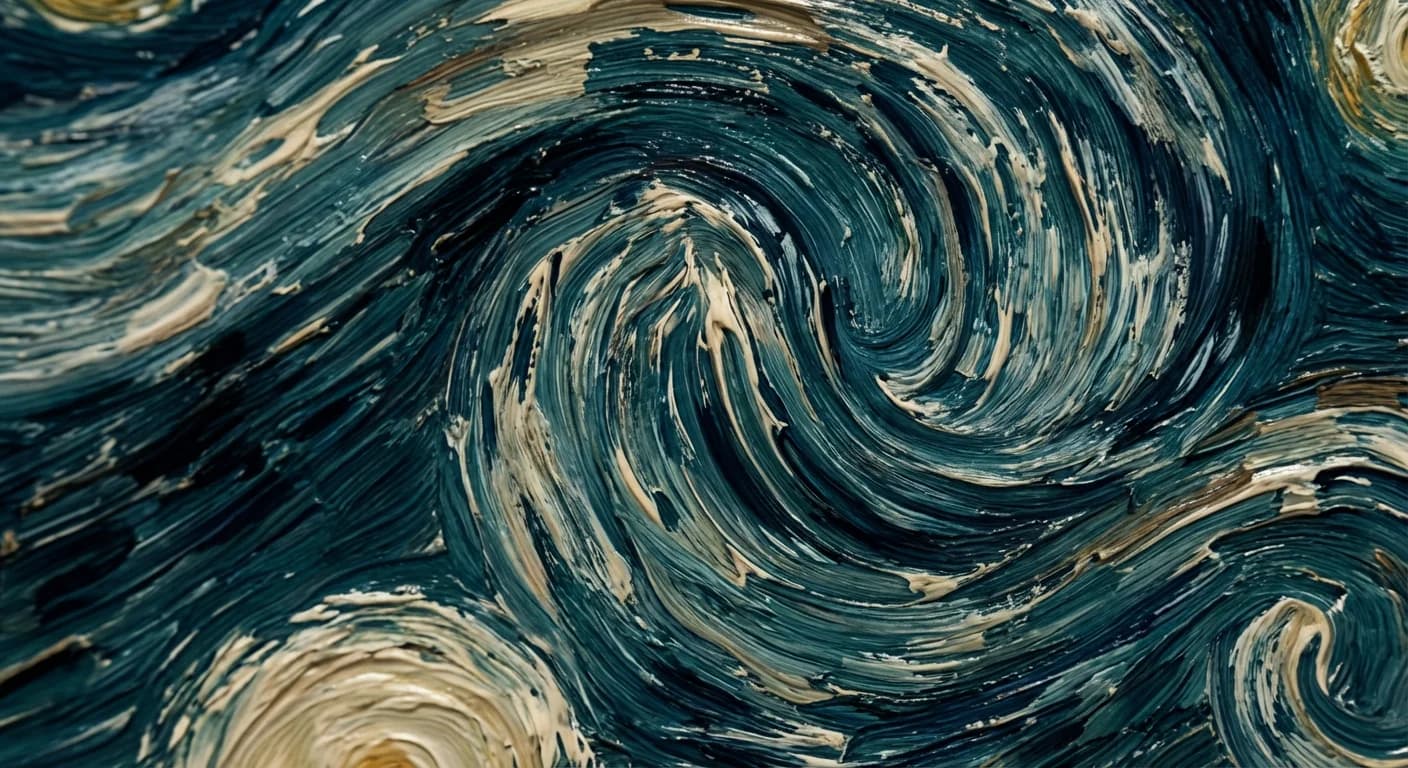 Wheat Field with Cypresses by Vincent van Gogh — swirling sky above golden fields